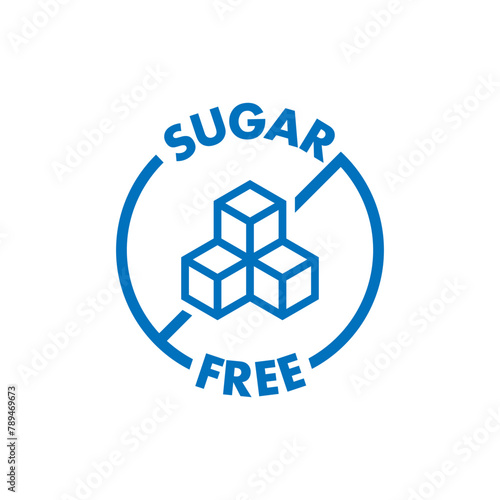 Sugar free, label, sticker or symbol. Sugar free icon sign. Diet concept. Healthy eating. Natural and organic foods.