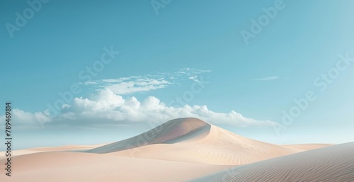 a desert scene with sand dunes and clouds generated AI 