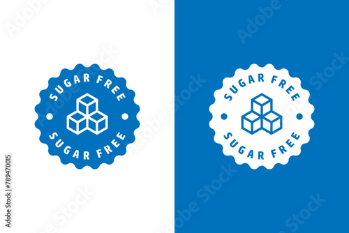 Sugar free, label, sticker or symbol. Sugar free icon sign. Diet concept. Healthy eating. Natural and organic foods.