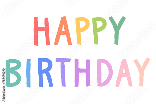 Photography Colorful happy birthday word design element