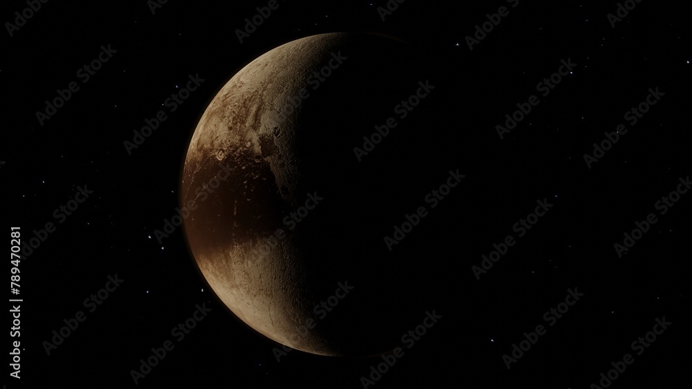 3D illustration of Dwarf Planet Pluto 4K 3D illustration of Dwarf Planet Pluto 4K