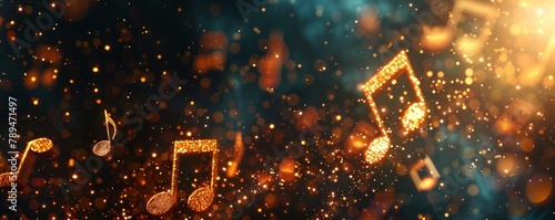 A sophisticated bokeh background of musical notes