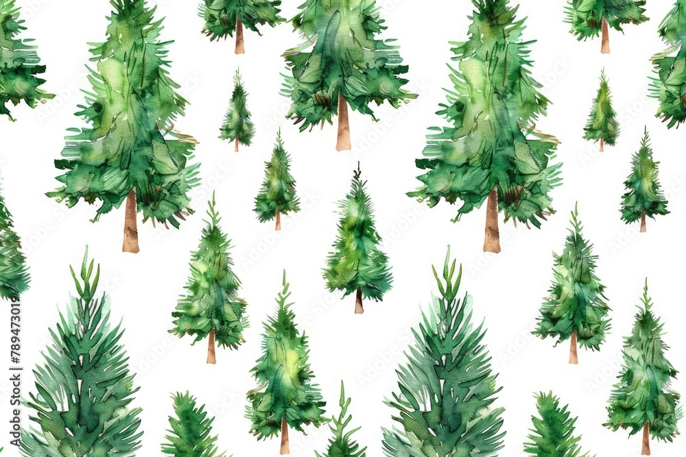 A bunch of green trees on a white background, suitable for various nature-themed designs