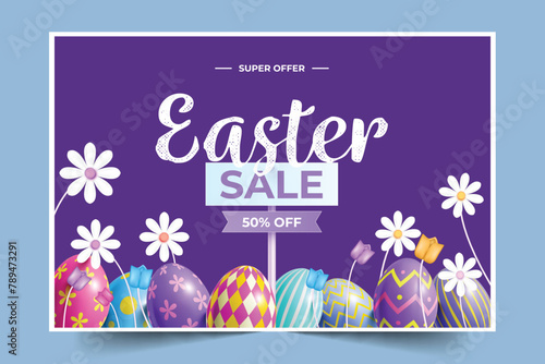 realistic easter sale illustration design vector illustration