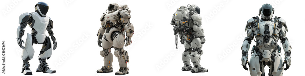 Futuristic humanoid robot ai assistant isolated with no background Futuristic humanoid robot ai assistant isolated with no background
