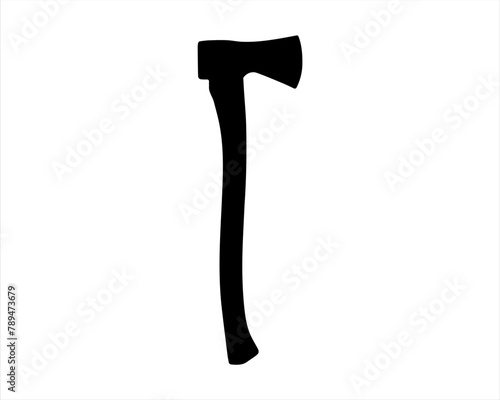 Lumberjack axe silhouette vector on white background