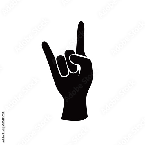 metal hand gesture design. rock finger sign and symbol. © redranger