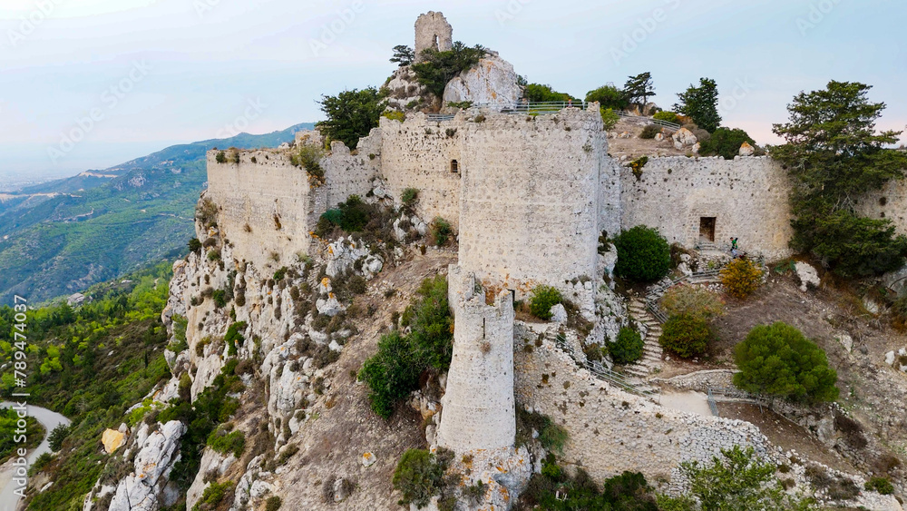 aerial pictures made with a dji mini 4 pro drone over Kantara Castle, Cyprus. aerial pictures made with a dji mini 4 pro drone over Kantara Castle, Cyprus.