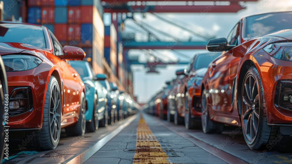 Car parked at outdoor parking lot. Used car for sale and rental service.generative ai Car parked at outdoor parking lot. Used car for sale and rental service.generative ai