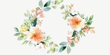 Beautiful watercolor painting of a wreath of flowers, perfect for various design projects