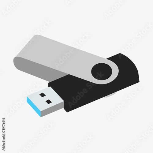 Black and white usb flash drive