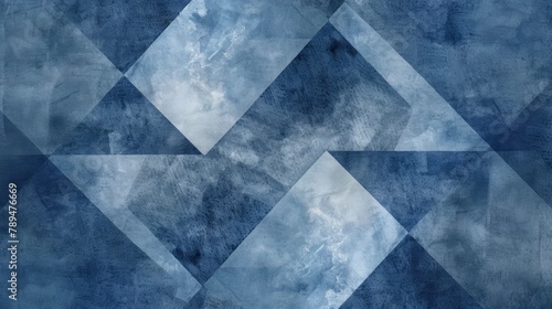 watercolor paper on an abstract blue geometric background