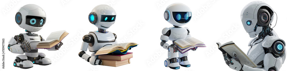 Futuristic humanoid robot ai assistant isolated with no background Futuristic humanoid robot ai assistant isolated with no background