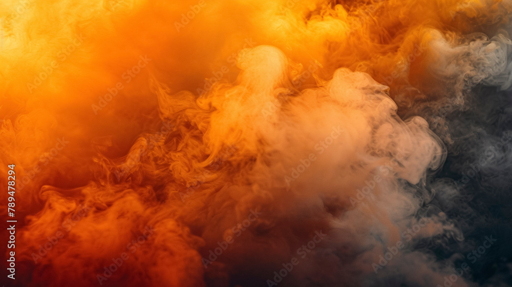 Abstract Orange Smoke Swirls background