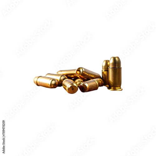 gold bullets with steel tips realistic isolated