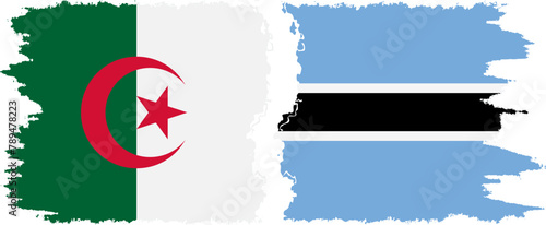 Botswana and Algeria grunge flags connection vector