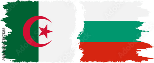 Bulgaria and Algeria grunge flags connection vector