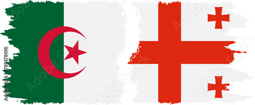 Georgia and Algeria grunge flags connection vector