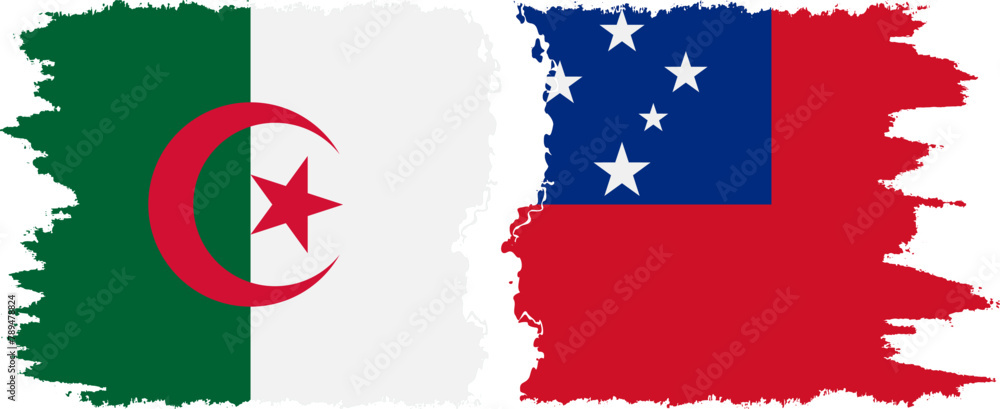 Independent State and Algeria grunge flags connection vector Independent State and Algeria grunge flags connection vector