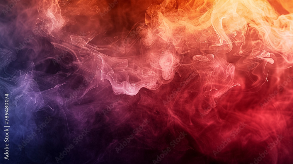 Abstract Colorful Smoke Swirls in Vivid Hues