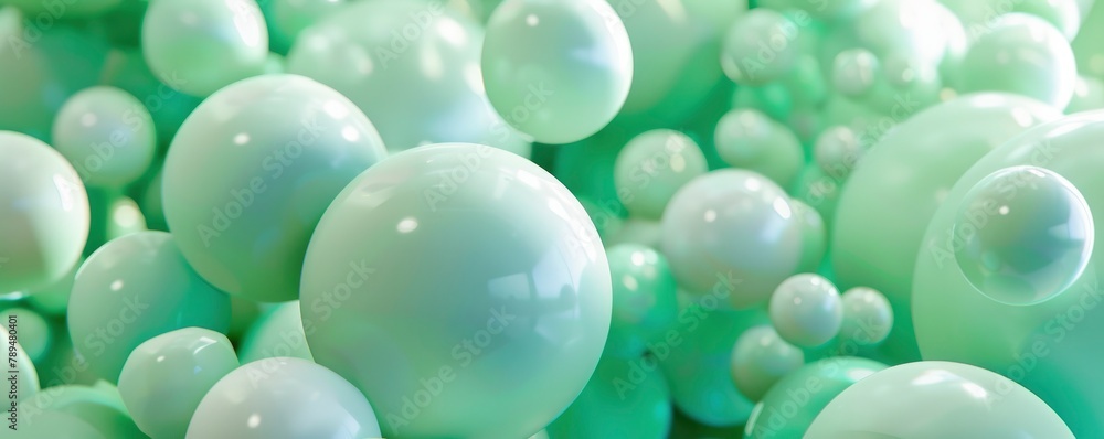 green spheres that are glowing, a texture background with balloons of all sizes and forms