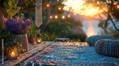 Bohemian macram     hangings adding a touch of whimsy to the party decoration  4k  ultra hd