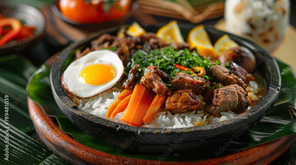 Savory Asian Food Platter with Rice, Egg, and Vegetables Savory Asian Food Platter with Rice, Egg, and Vegetables