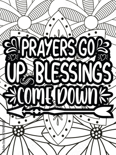 Religious quotes Coloring Book Pages Religious quotes for  Relaxation and Stress Relief on Flowers Patterns 