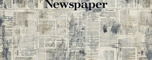 A classic grunge news paper pattern mixed with a newspaper texture backdrop photo