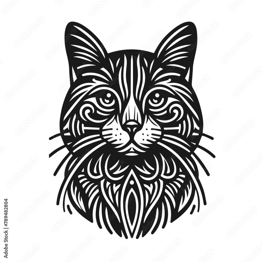 Black silhouette of cat. Vector illustration.
Black silhouette of cat. Vector illustration.