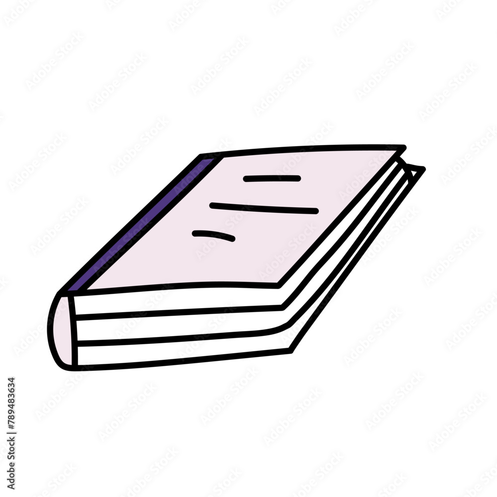 Book in doodle style. Isolated on white background Book in doodle style. Isolated on white background