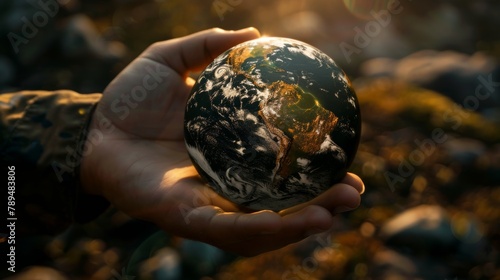 The world in hand, earth in palm of a hand