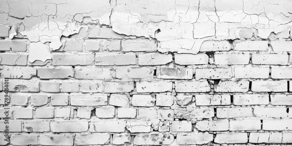 A minimalist black and white photo of a textured brick wall. Perfect for architectural or urban design projects