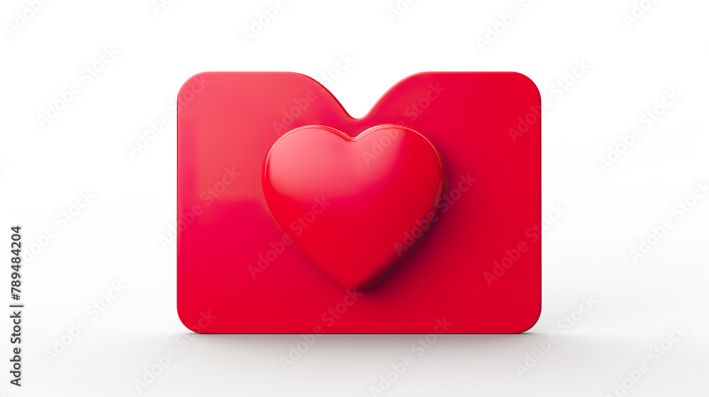 custom made wallpaper toronto digitalIsolated red Christmas heart on a white background