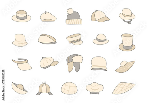 Hat Collection Illustration Element Set