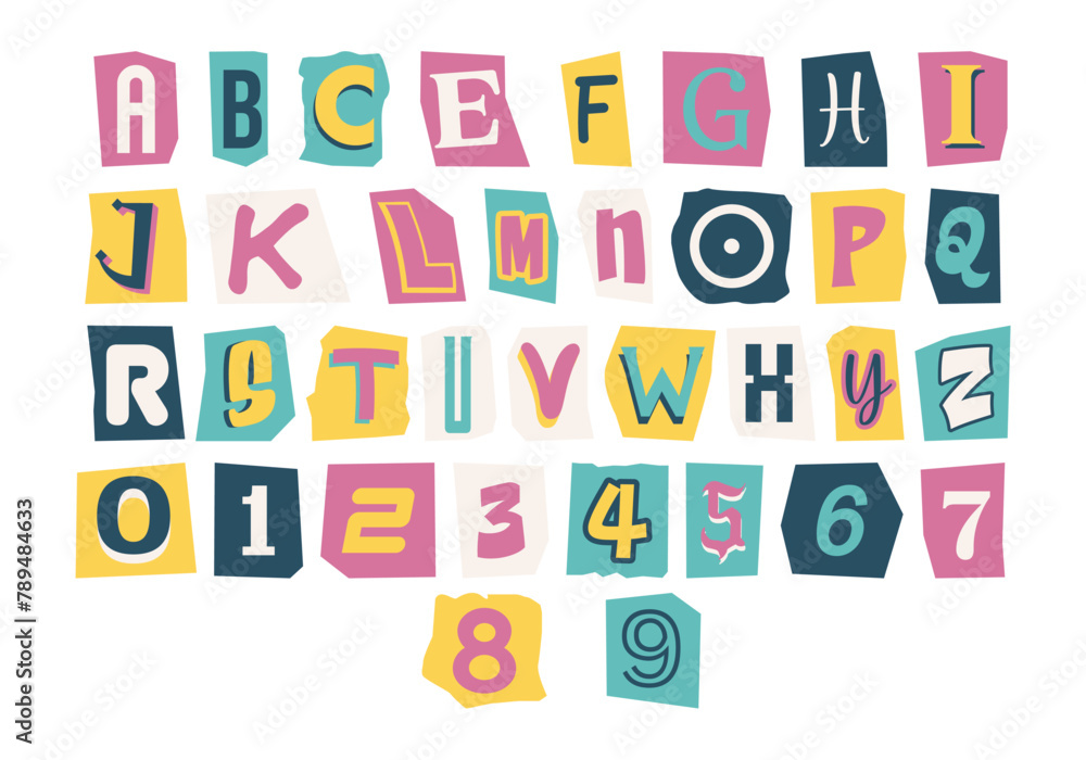 Paper Style Ransom Alphabet Set Paper Style Ransom Alphabet Set