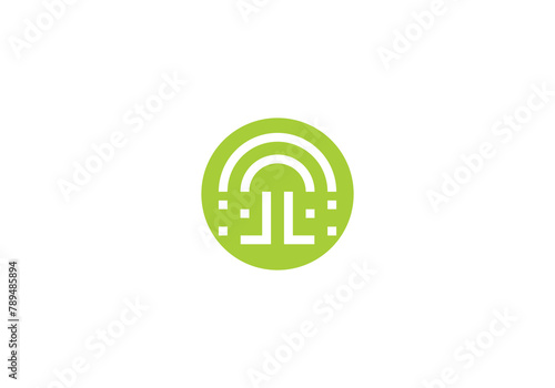 tree pixel logo. creative tech digital vector design	