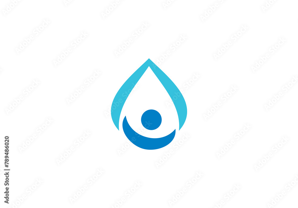 water drop logo design. yoga people abstract symbol icon vector water drop logo design. yoga people abstract symbol icon vector