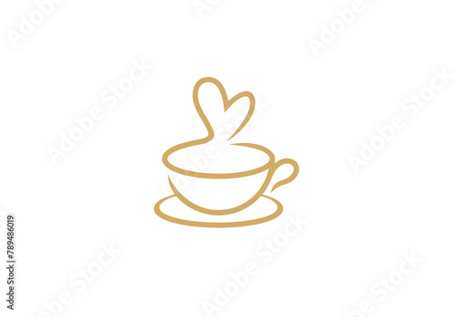 simple love coffee logo icon design