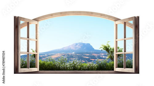 window isolated in provence on a background of only white