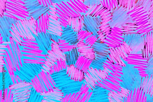 Felt pen doodle multicolored scribbles. Abstract texture drawn with felt-tip pen. colorful felt tip ink markers handwritten drawn lines. Sketch concept. Seamless pattern