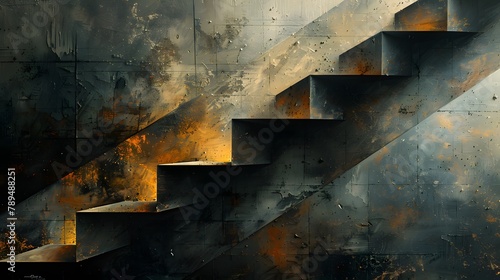 Abstract art with brutalism concept.