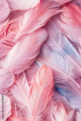 A close-up shot of a bunch of pink feathers. Ideal for backgrounds and textures