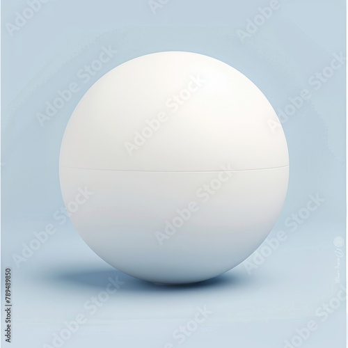 Minimalist White Sphere on a Blue Background.