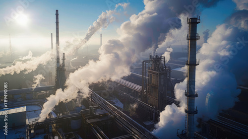 Power Plant Emission Reduction  CCS Facility Capturing CO2 Emissions