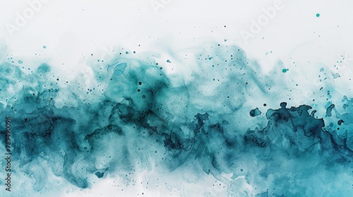 Close up of a painting depicting blue water. Suitable for various design projects photo