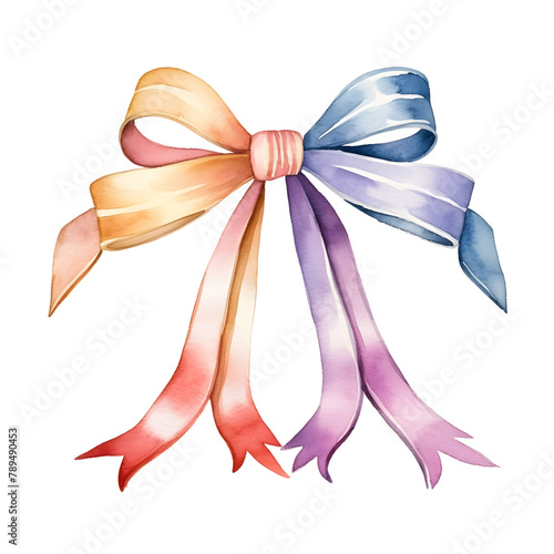 ribbon, watercolor style, illustration.
