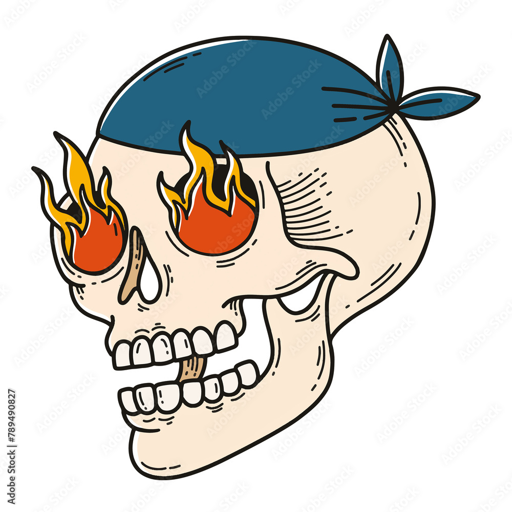 Retro skull tattoo design png Retro skull tattoo design png