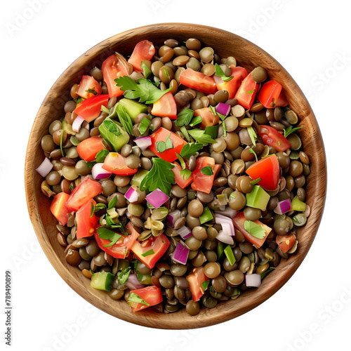 Fresh and Tasty Azifa Ethiopian Green lentil  Salad Isolated On Transparent Background  photo