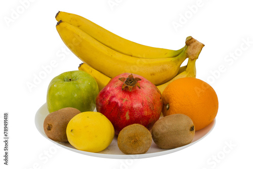 Ripe fruits, isolated on white background